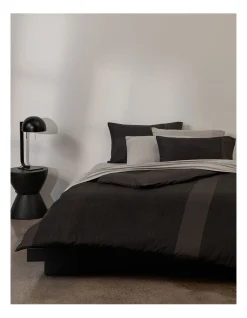 Calvin Klein Oversized Paintstroke Quilt Cover Set In Charcoal