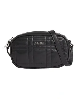 Calvin Klein Ck Touch Recycled Faux Leather Camera Bag In Black
