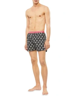 Calvin Klein Woven Boxers In Black Multi