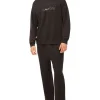 Calvin Klein Embossed Icon Lounge Long Sleeve Sweat Top In Black