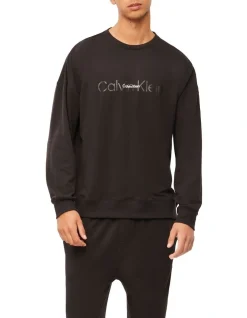 Calvin Klein Embossed Icon Lounge Long Sleeve Sweat Top In Black -Calvin Klein Sales 923733550 3 720x928