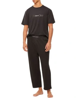 Calvin Klein Embossed Icon Lounge Pant In Black