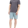 Calvin Klein Structure Short Sleeve Tee & Short Set In Multi