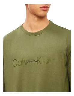 Calvin Klein Embossed Icon Lounge Long Sleeve Sweat Top In Olive -Calvin Klein Sales 923734360 4 720x928