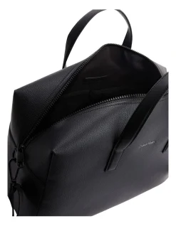 Calvin Klein CK Faux Leather Weekender Bag In Black -Calvin Klein Sales 923753980 3 720x928