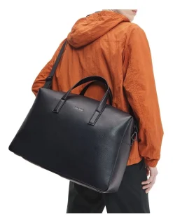 Calvin Klein CK Faux Leather Weekender Bag In Black -Calvin Klein Sales 923753980 4 720x928