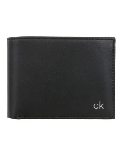Calvin Klein Leather Smooth CK 5CC Coin Wallet In Black