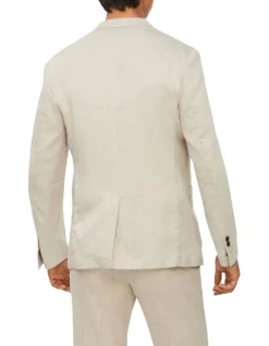 Calvin Klein Slim Linen Blend Stretch Pinstripe Suit Jacket In Ecru -Calvin Klein Sales 926625970 3 720x928