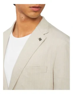 Calvin Klein Slim Linen Blend Stretch Pinstripe Suit Jacket In Ecru -Calvin Klein Sales 926625970 4 720x928