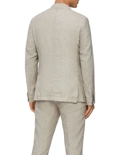 Calvin Klein X-Slim Linen Blend Stretch Double Breasted Suit Jacket In Light Grey -Calvin Klein Sales 926776720 4 1 720x928