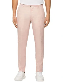 Calvin Klein X-Slim Plain Linen Suit Pant In Pink