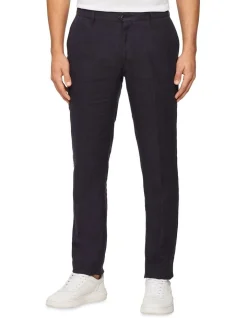 Calvin Klein X-Slim Plain Linen Suit Pant In Navy