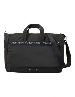 Calvin Klein Recycled Polyester Duffle Bag In Black