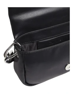 Calvin Klein Faux Leather Crossbody Bag In Black