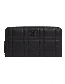 Calvin Klein Re-Lock Ck Zip Around Wallet In Black