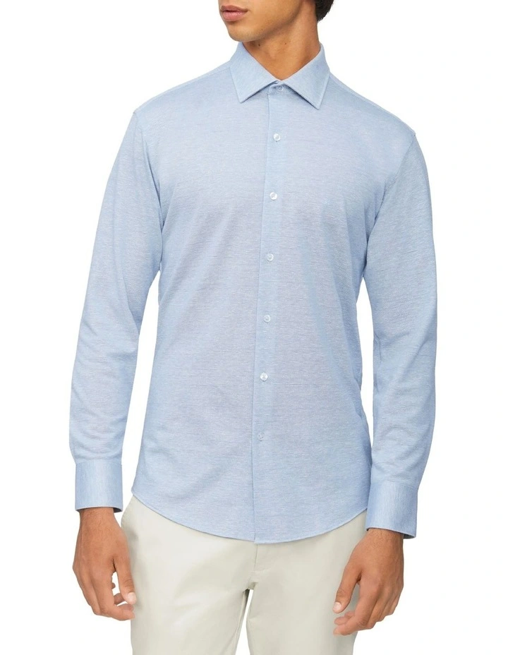 Slim Long Sleeve Knitted Shirt in Sky Calvin Klein Slim Long Sleeve Knitted Shirt In Sky -Calvin Klein Sales
