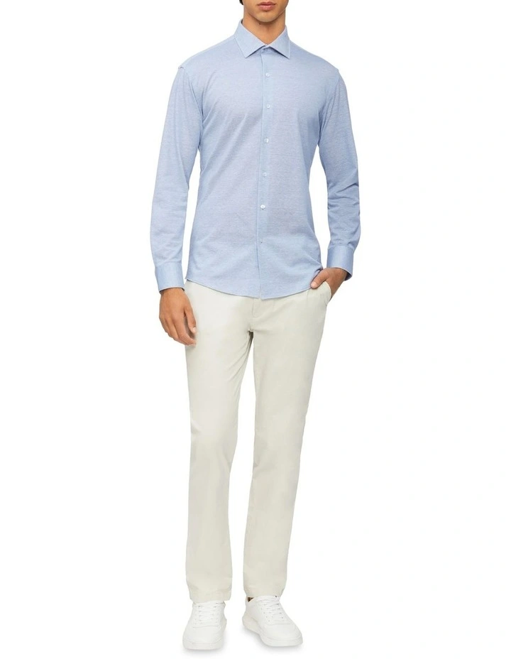 Slim Long Sleeve Knitted Shirt in Sky Calvin Klein Slim Long Sleeve Knitted Shirt In Sky -Calvin Klein Sales