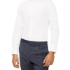 Calvin Klein Slim Long Sleeve Twill Check Shirt In White