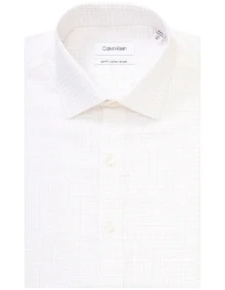 Calvin Klein Slim Long Sleeve Twill Check Shirt In White -Calvin Klein Sales 927758710 5 720x928