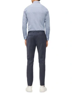 Calvin Klein Slim Long Sleeve Pinpoint Shirt In Blue Grey -Calvin Klein Sales 927759340 3 720x928