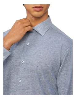 Calvin Klein Slim Long Sleeve Knitted Shirt In Navy 3 Calvin Klein Slim Long Sleeve Knitted Shirt In Navy -Calvin Klein Sales 927759700 4 720x928
