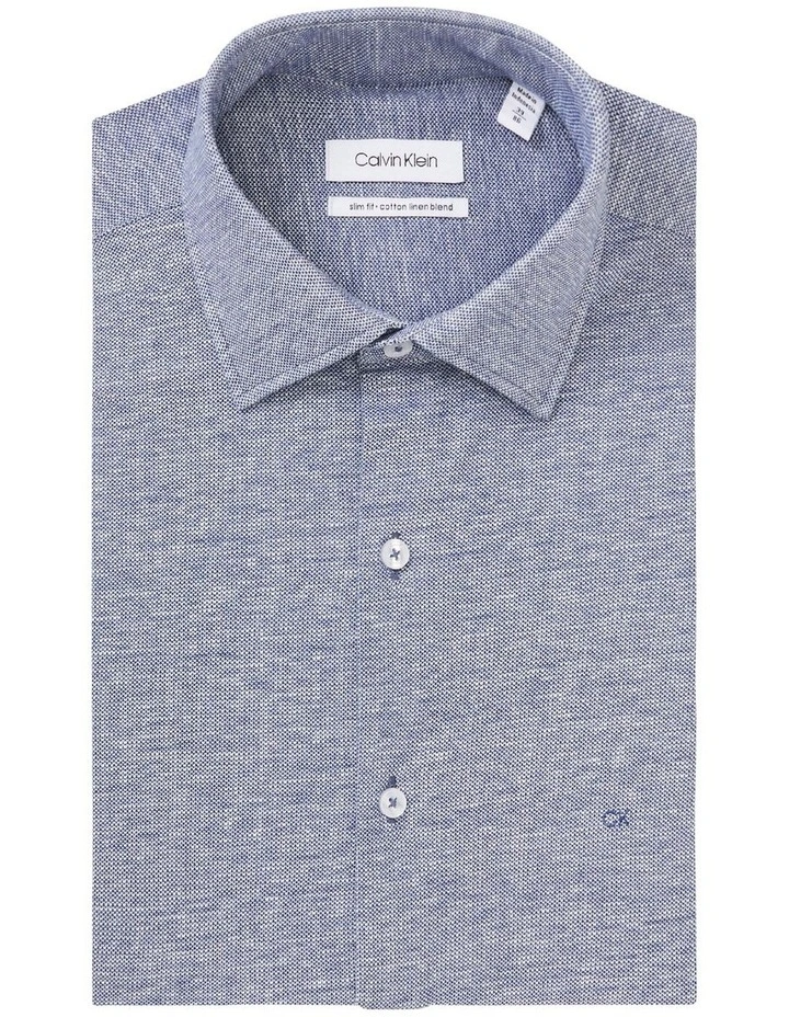 Slim Long Sleeve Knitted Shirt in Navy Calvin Klein Slim Long Sleeve Knitted Shirt In Navy -Calvin Klein Sales