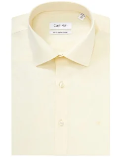 Calvin Klein Slim Long Sleeve Pinpoint Shirt In Yellow -Calvin Klein Sales 927760240 5 720x928