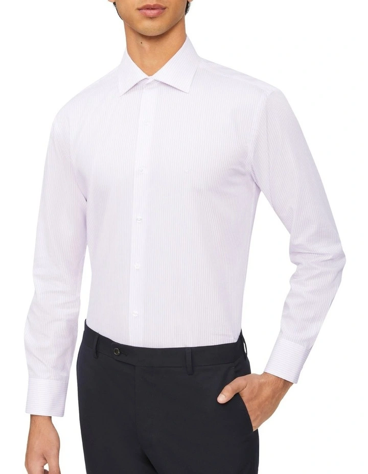 Slim Long Sleeve Dobby Stripe Shirt in Purple Calvin Klein Slim Long Sleeve Dobby Stripe Shirt In Purple -Calvin Klein Sales