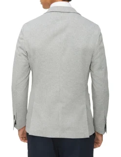 Calvin Klein Puppytooth Knit Blazer In Light Grey -Calvin Klein Sales 928885420 3 720x928