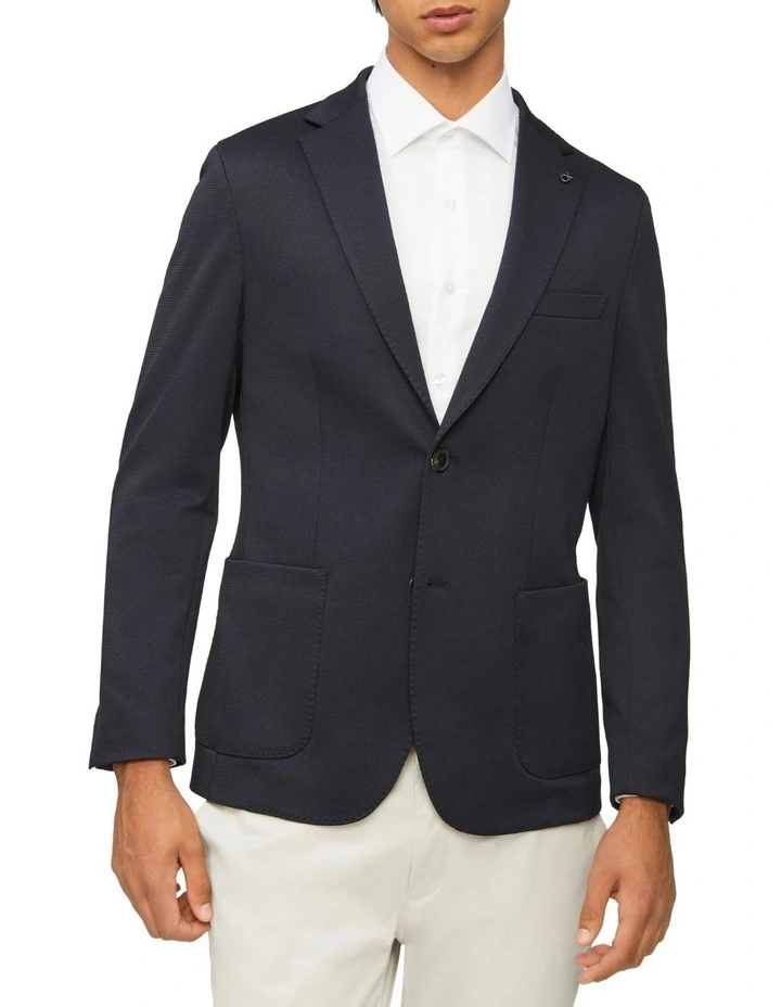 Puppytooth Knit Blazer in Navy Calvin Klein Puppytooth Knit Blazer In Navy -Calvin Klein Sales