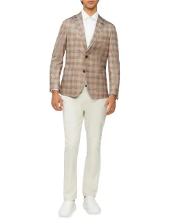 Calvin Klein Tonal Check Knit Blazer In Chocolate -Calvin Klein Sales 928885690 3 1 720x928