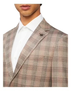 Calvin Klein Tonal Check Knit Blazer In Chocolate -Calvin Klein Sales 928885690 4 2 720x928