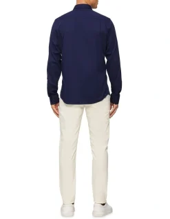 Calvin Klein Nevertuck Long Sleeve Plain Poplin Shirt In Navy 2 Calvin Klein Nevertuck Long Sleeve Plain Poplin Shirt In Navy -Calvin Klein Sales 928885870 3 720x928