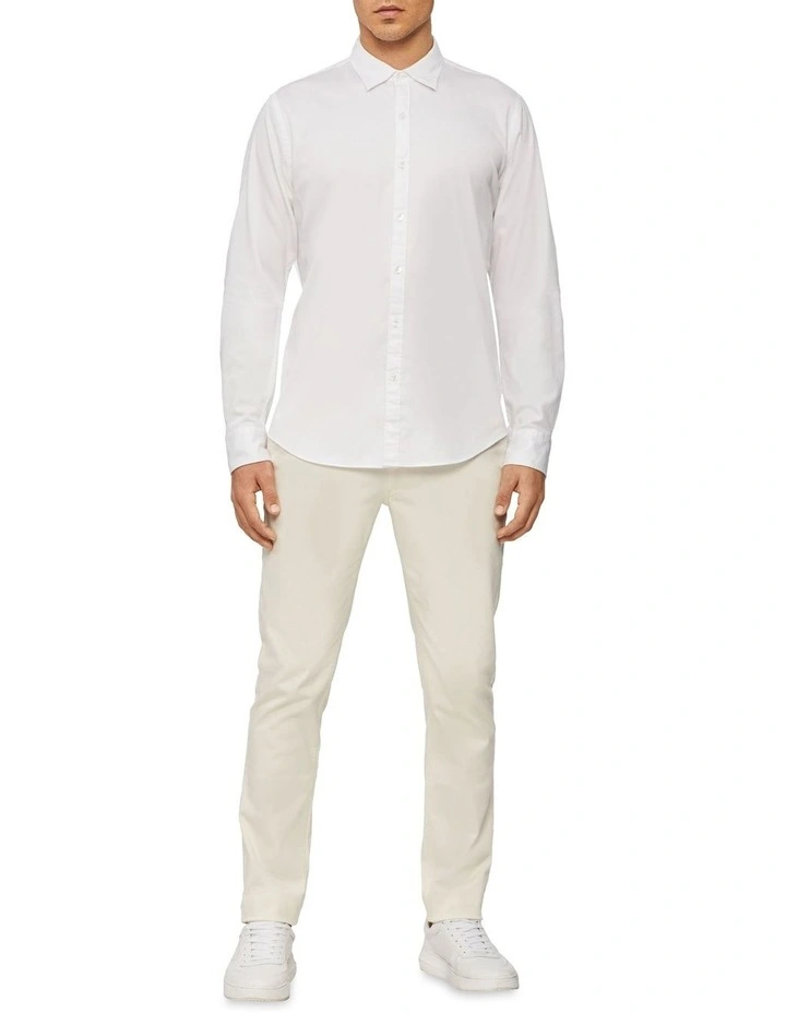 Nevertuck Long Sleeve Plain Poplin Shirt in White Calvin Klein Nevertuck Long Sleeve Plain Poplin Shirt In White -Calvin Klein Sales