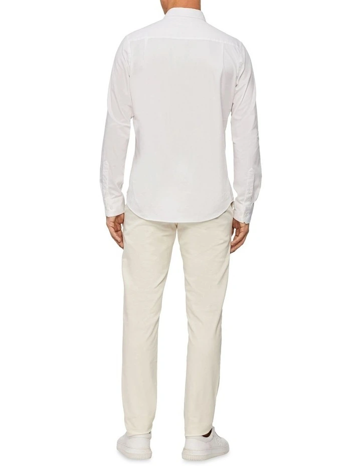 Nevertuck Long Sleeve Plain Poplin Shirt in White Calvin Klein Nevertuck Long Sleeve Plain Poplin Shirt In White -Calvin Klein Sales