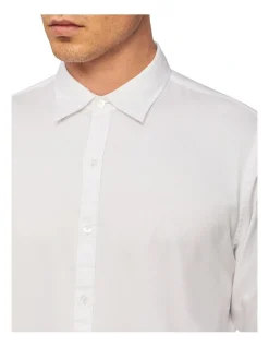 Calvin Klein Nevertuck Long Sleeve Plain Poplin Shirt In White 3 Calvin Klein Nevertuck Long Sleeve Plain Poplin Shirt In White -Calvin Klein Sales 928885960 4 720x928