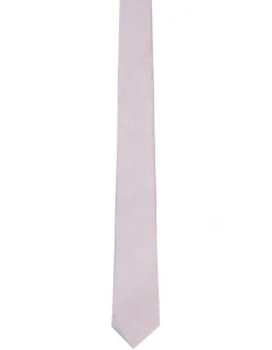 Calvin Klein Check Silk Blend Tie In Pink