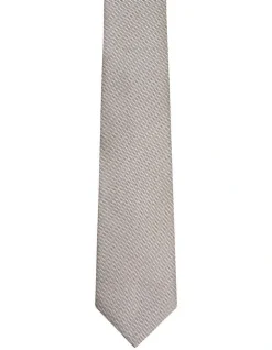 Calvin Klein Zigzag Silk Tie In Brown