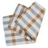Calvin Klein Check Silk Pocket Square In Brown