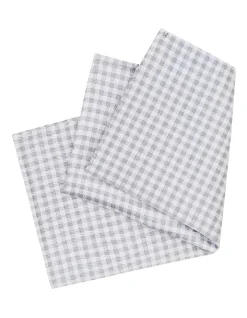 Calvin Klein Check Silk Pocket Square In Grey