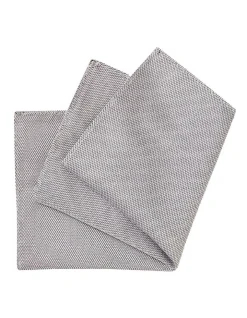 Calvin Klein Zigzag Silk Pocket Square In Grey