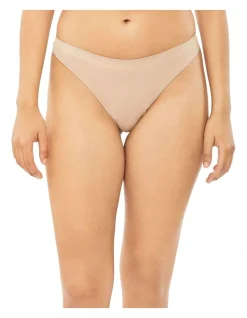 Calvin Klein Bonded Flex Thong In Beige