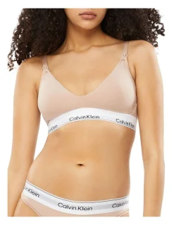 Calvin Klein Modern Cotton Maternity Nursing Bralette In Beige