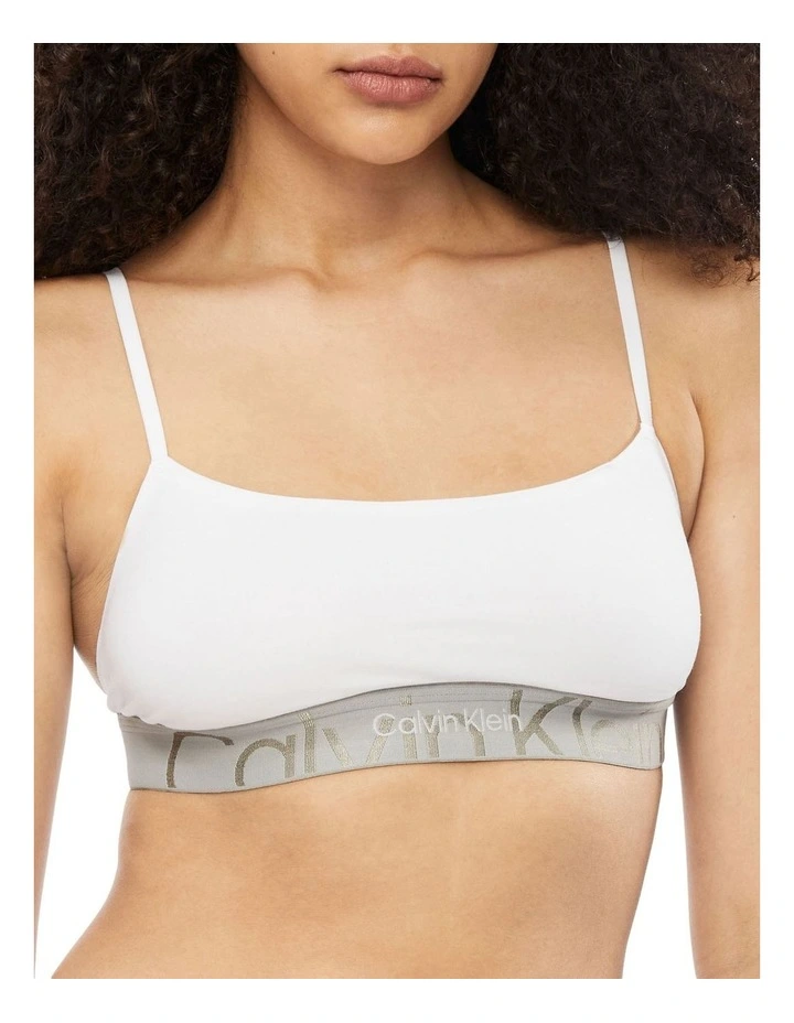 Embossed Icon Cotton Unlined Bralette in White Calvin Klein Embossed Icon Cotton Unlined Bralette In White -Calvin Klein Sales