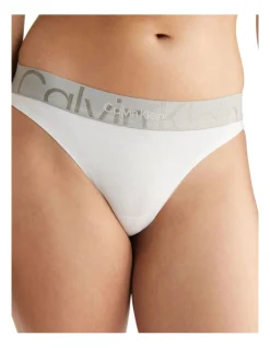 Calvin Klein Embossed Icon Cotton Thong Brief In White -Calvin Klein Sales 929464660 945793090 3 1 720x928