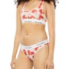 Calvin Klein Modern Cotton V-Day Unlined Bralette In Orange Print