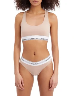 Calvin Klein Modern Cotton Naturals Unlined Bralette In Beige