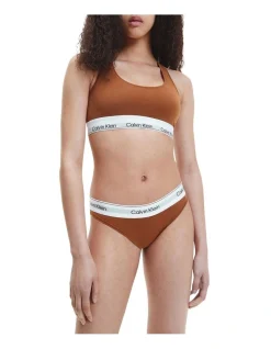 Calvin Klein Modern Cotton Naturals Unlined Bralette In Brown