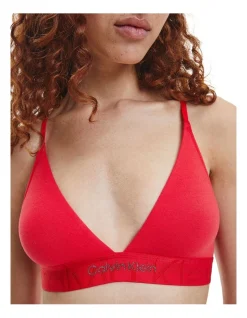Calvin Klein Embossed Icon Cotton Holiday Lightly Lined Triangle Bralette In Red -Calvin Klein Sales 929465200 3 720x928