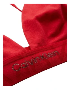 Calvin Klein Embossed Icon Cotton Holiday Lightly Lined Triangle Bralette In Red -Calvin Klein Sales 929465200 5 720x928